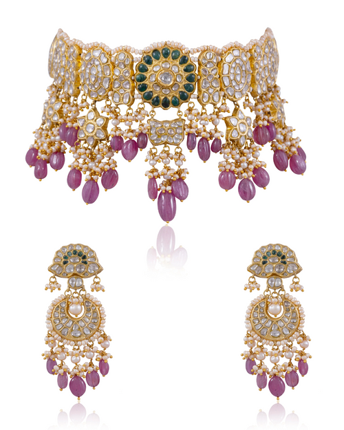 Anupa Choker And Suman Chandbalis Polki Set