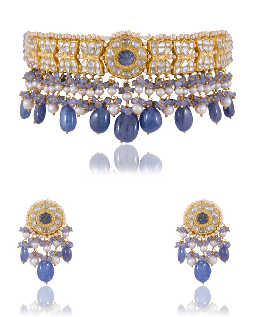 Ashia Choker And Aksha Tops Polki Set