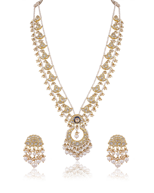 Weronika Long Necklace And Rekha Tops Polki Set