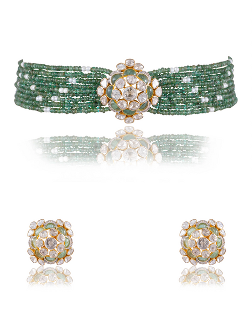 Rakul Bead Choker And Sanskrutika Tops Polki And Diamond Set - NO ORDERS