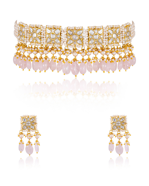 Jasmine Choker And Meerab Tops Polki Set