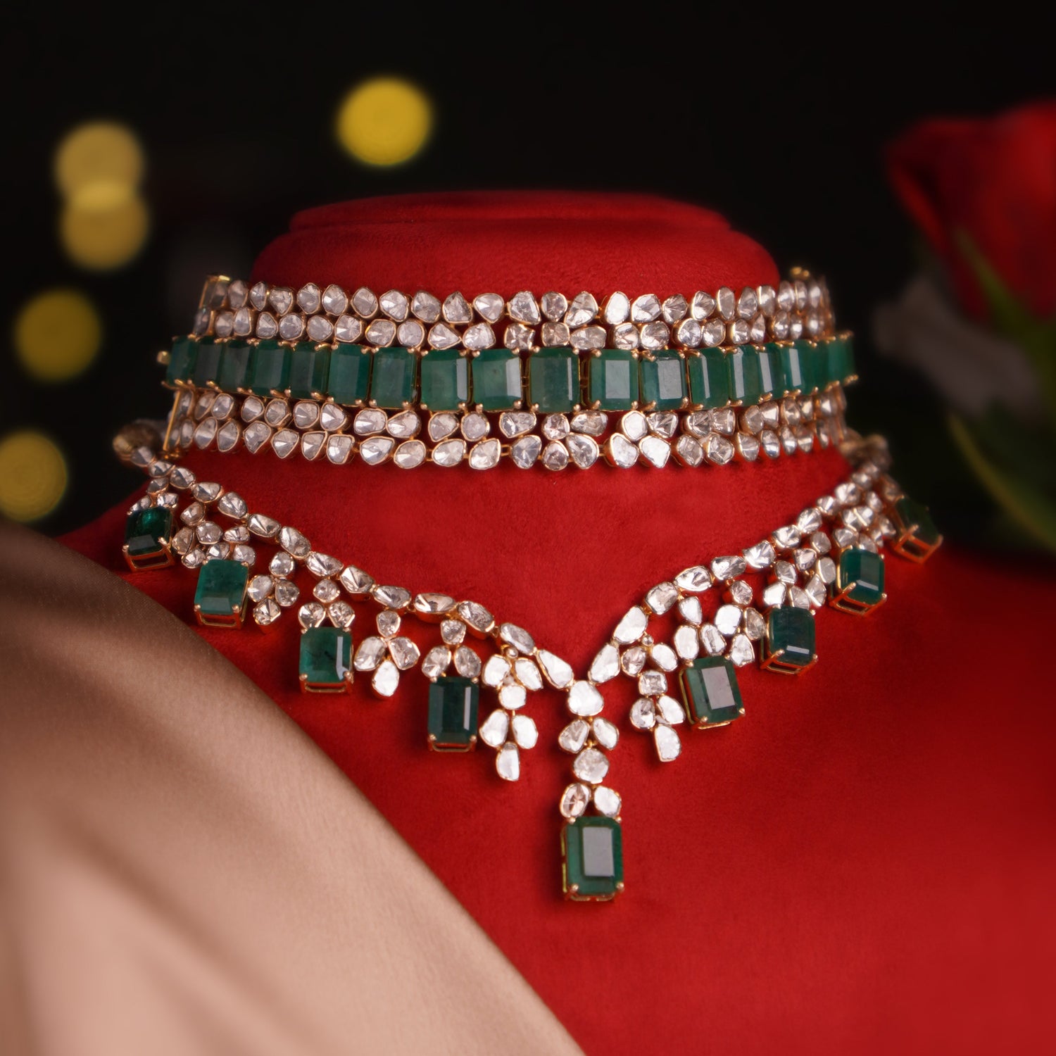 Kundan Polki Necklace Polki Sets Tanishq With Price Tanishq Kundan