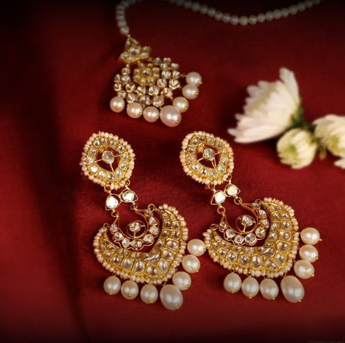 Sakshi Chandbalis And Alisha Maangtikas Polki Set