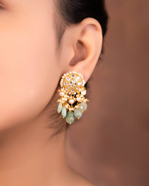 Aastha Long Necklace And Shanita Tops Polki Set