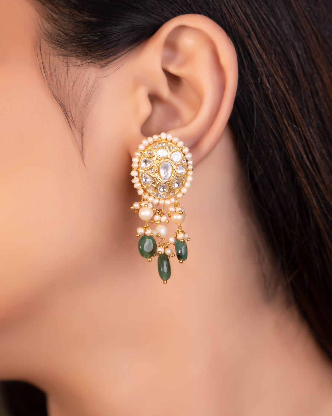 Krupali Necklace And Aarche Tops Polki Set