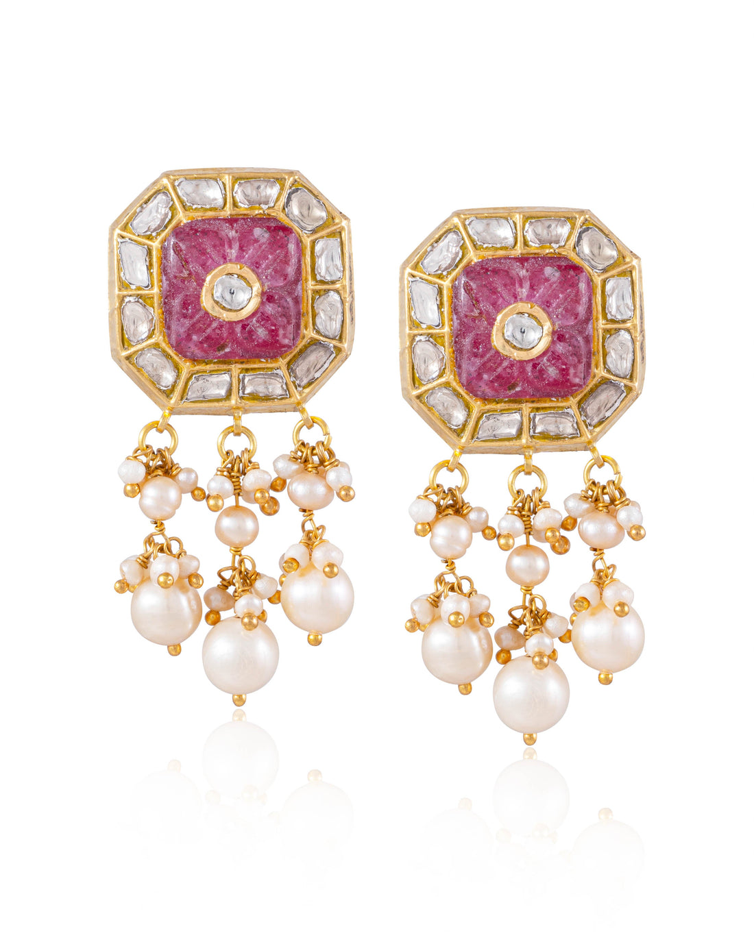 Ruksheen Necklace And Damita Tops Polki Set