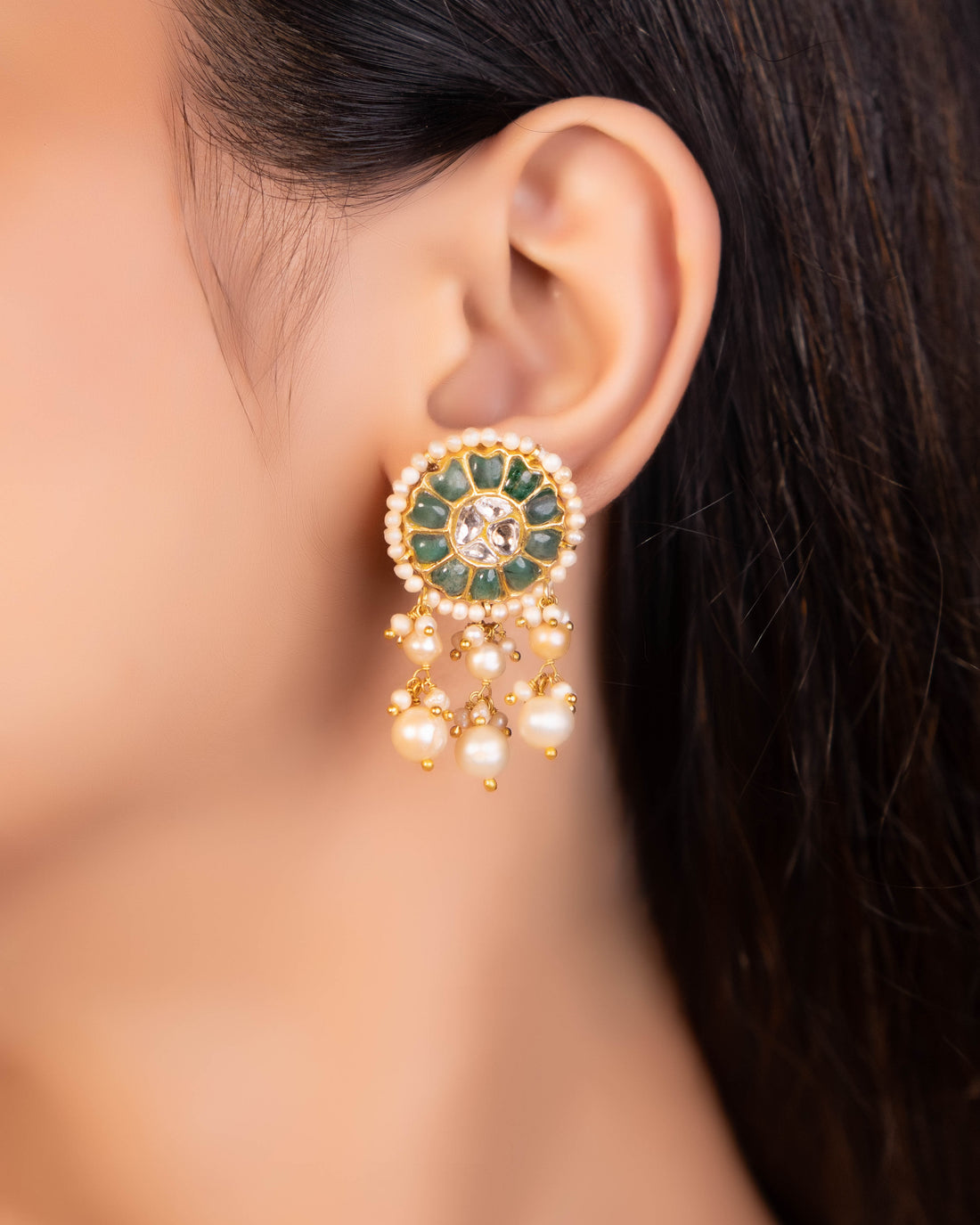 Kiran Necklace And Suman Tops Polki Set